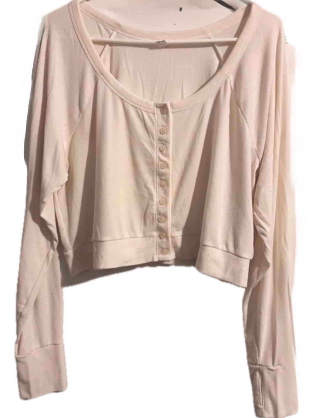 Old Navy Cropped Long Sleeved Lightweight Top Cardigan sz XXL Off-White Cream